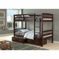 Kd Gabinetes PD-4100CP-505 Twin Over Devon Bunk Bed with Underbed Drawers Dark Cappuccino KD3177769